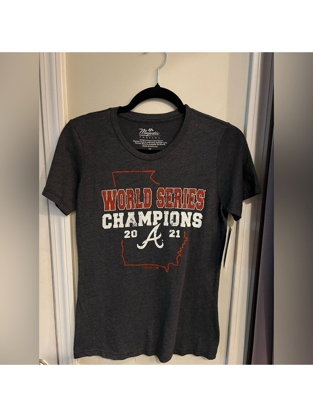Atlanta Braves Charcoal 2021 World Series Champions T-Shirt